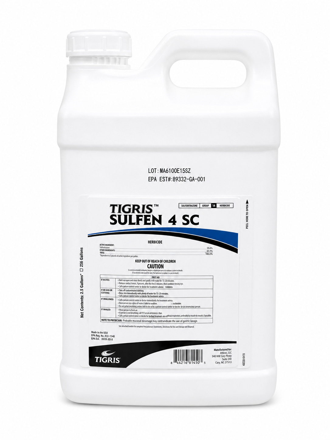 (image for) Sulfen 4SC (Tigris Sulfentrazone) Herbicide - 2.5 Gallon (Compare to Spartan 4F, Aquesta 4F, Zone 4F)